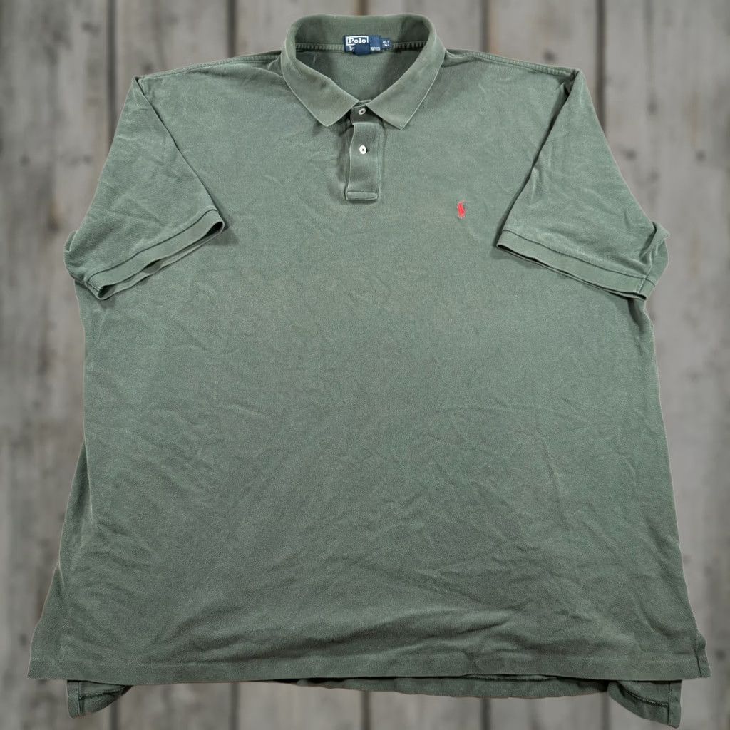 Vintage Polo Ralph Lauren Polo Shirt Mens 4xlt Green Knit Rugby Big And Tall Pony Classic Preppy Logo, Men's (Size Xxl)