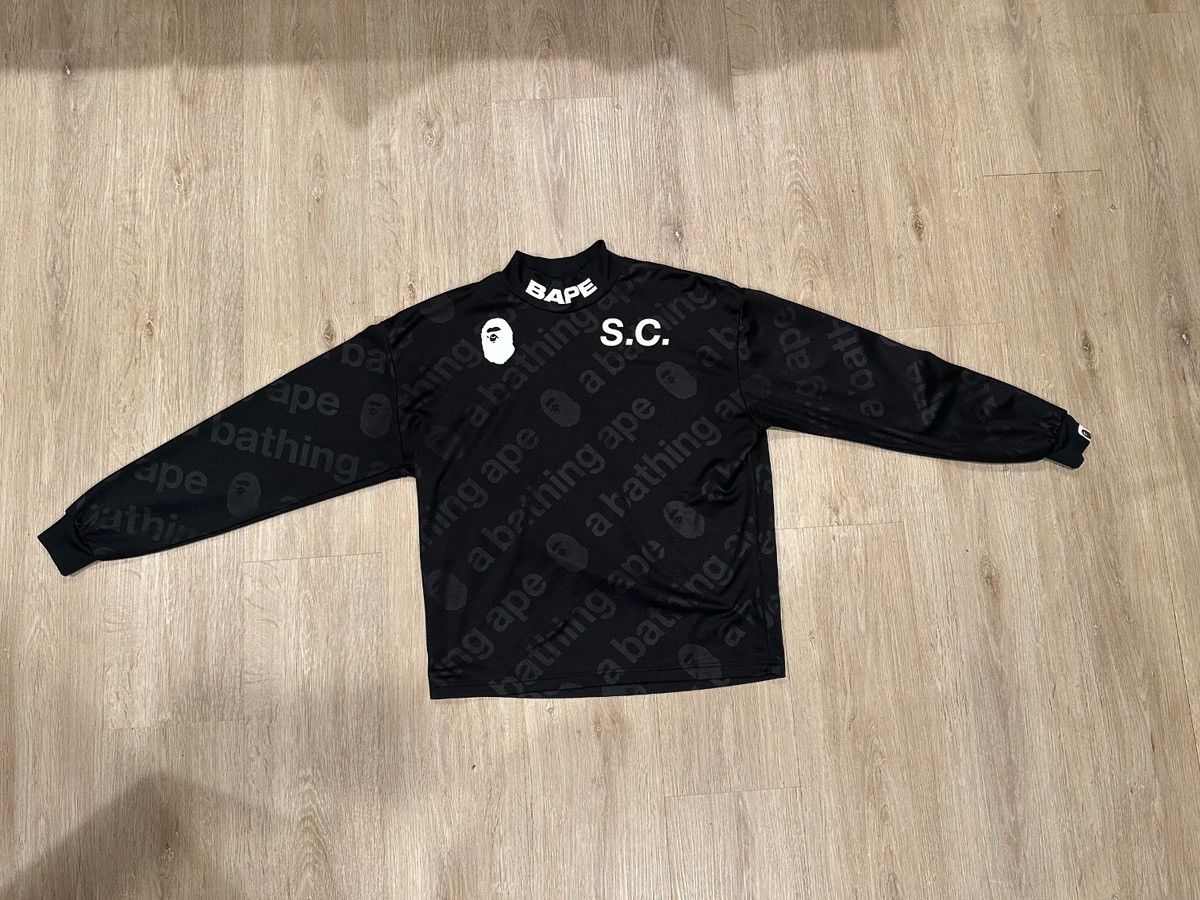 image of Bape Sc Jersey Long Sleeve Tee in Black, Men's (Size Small)