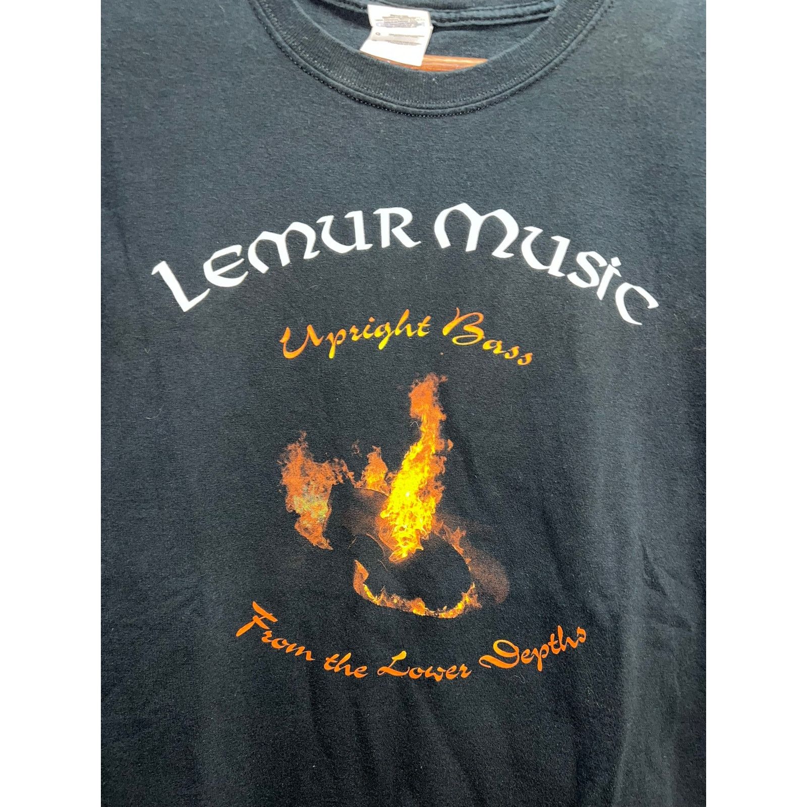Gildan Vintage Lemur Music Shirt Upright Bass Black Graphic Tee L Size US L / EU 52-54 / 3 - 2 Thumbnail