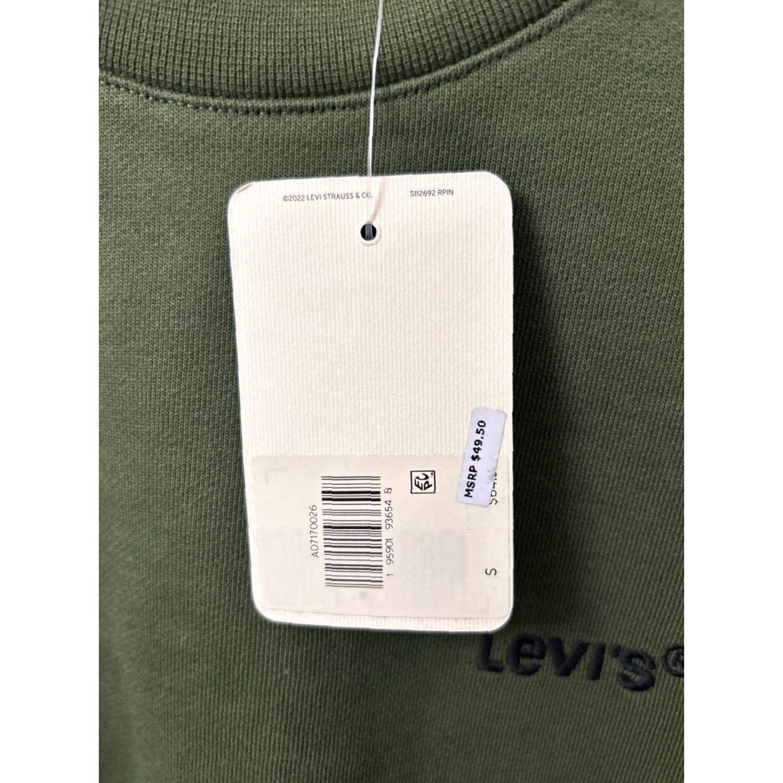 Levi's VINTAGE Levi's Crewneck Sweatshirt Mens Small Green Embroidered Logo Pullover L/S Size US S / EU 44-46 / 1 - 5 Thumbnail
