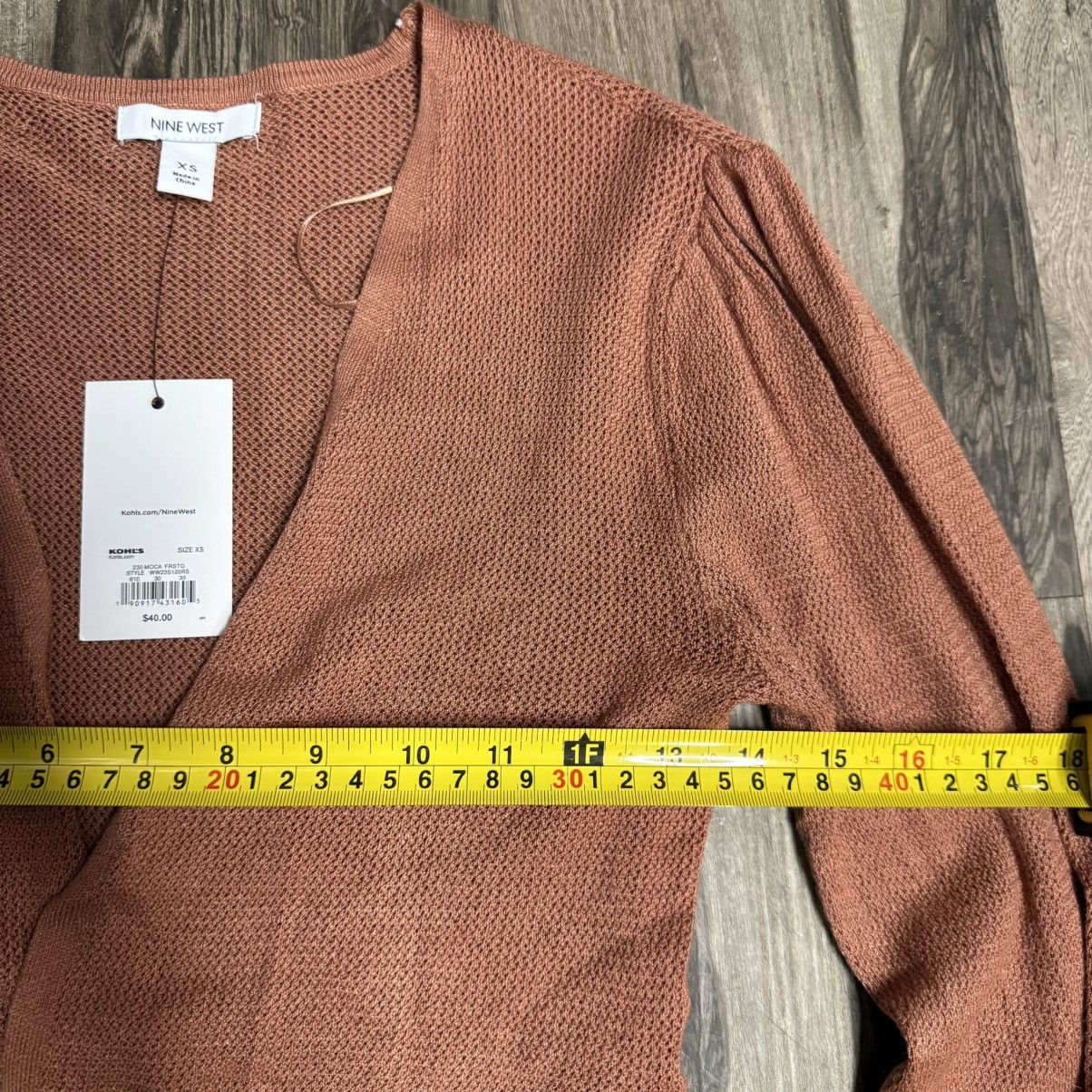 Nine West Nine West Cropped Open-Front Cardigan — Rust Size XS / US 0-2 / IT 36-38 - 6 Thumbnail