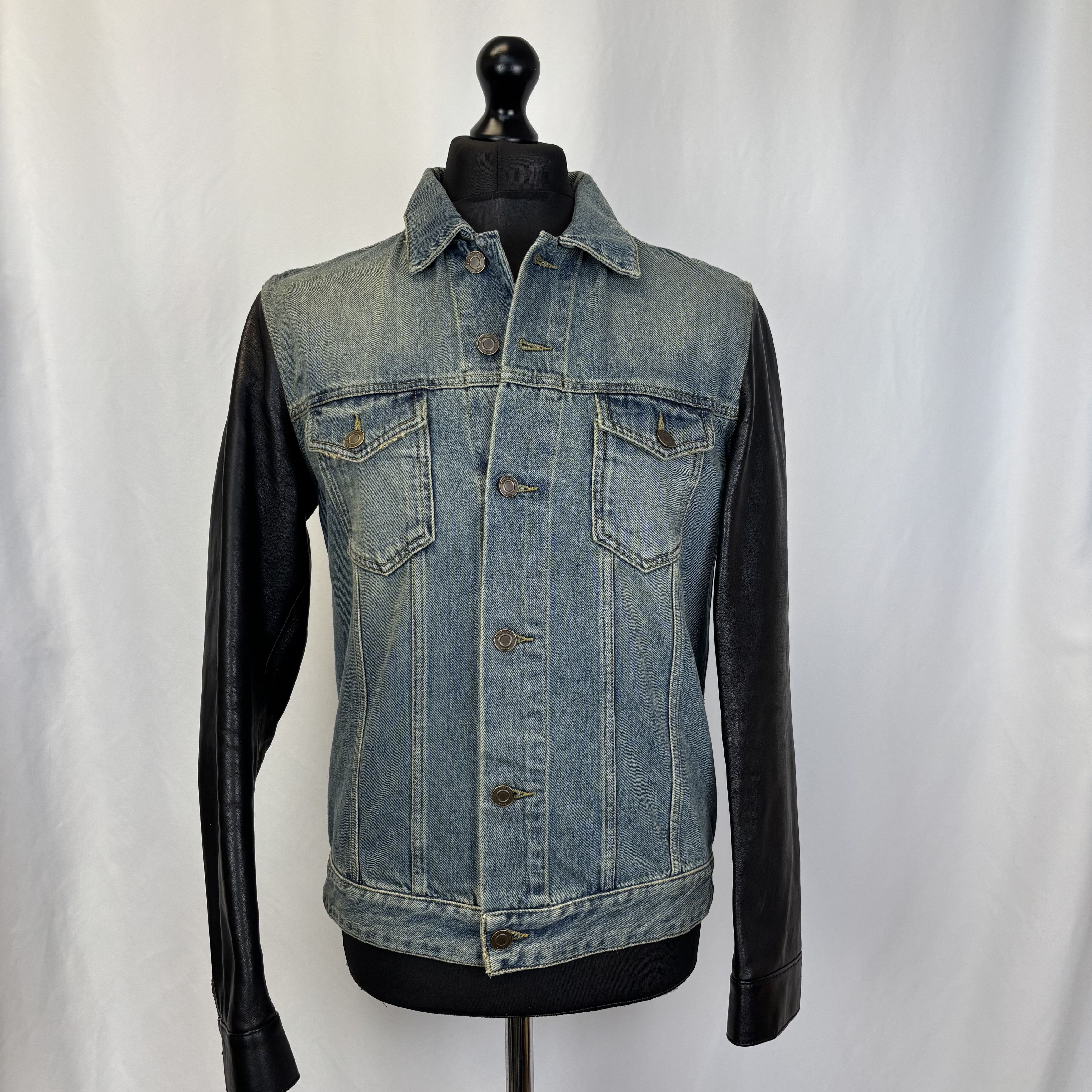 Saint Laurent Paris Saint Laurent Denim and Leather Jacket Size US L / EU 52-54 / 3 - 1 Thumbnail
