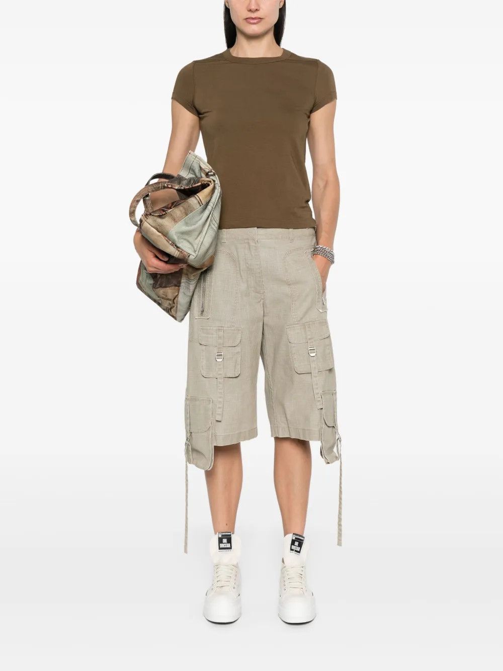 Rick Owens o1y0126 Crewneck T-Shirt in Khaki Size M / US 6-8 / IT 42-44 - 5 Thumbnail