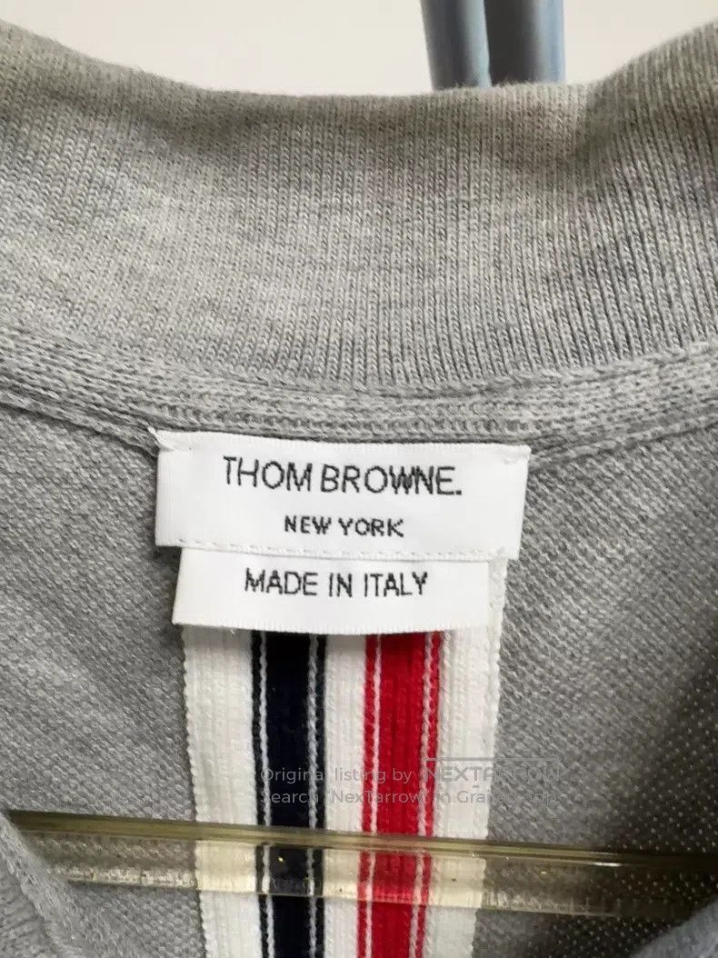 Thom Browne Thom Browne Gray short-sleeve polo shirt Size US L / EU 52-54 / 3 - 2 Thumbnail