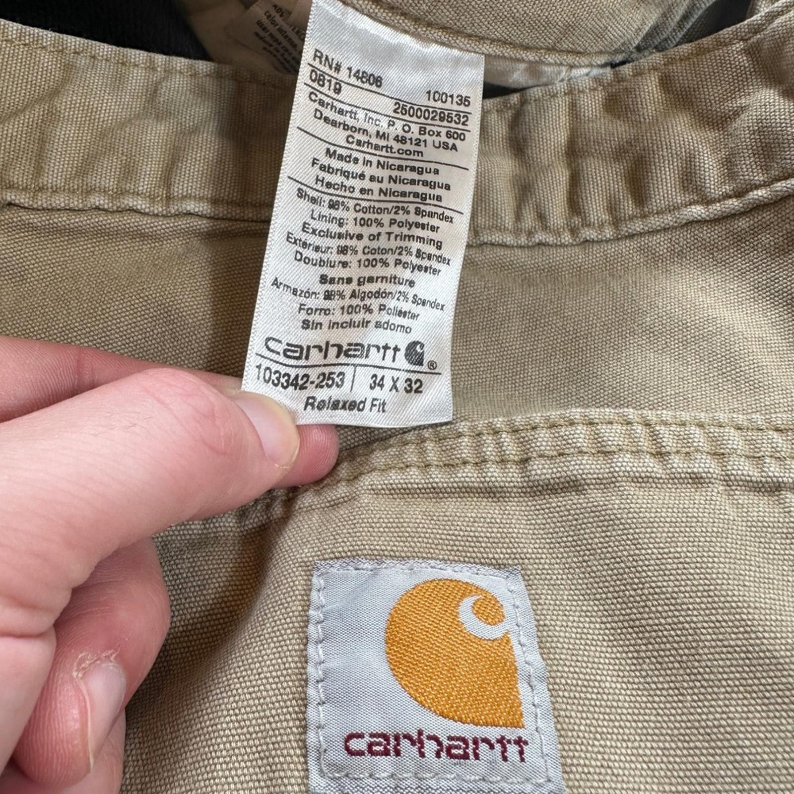 Carhartt Carhartt 34x32 Relaxed Fit Canvas Work Pants Tan 103342-253 Size US 34 / EU 50 - 5 Thumbnail
