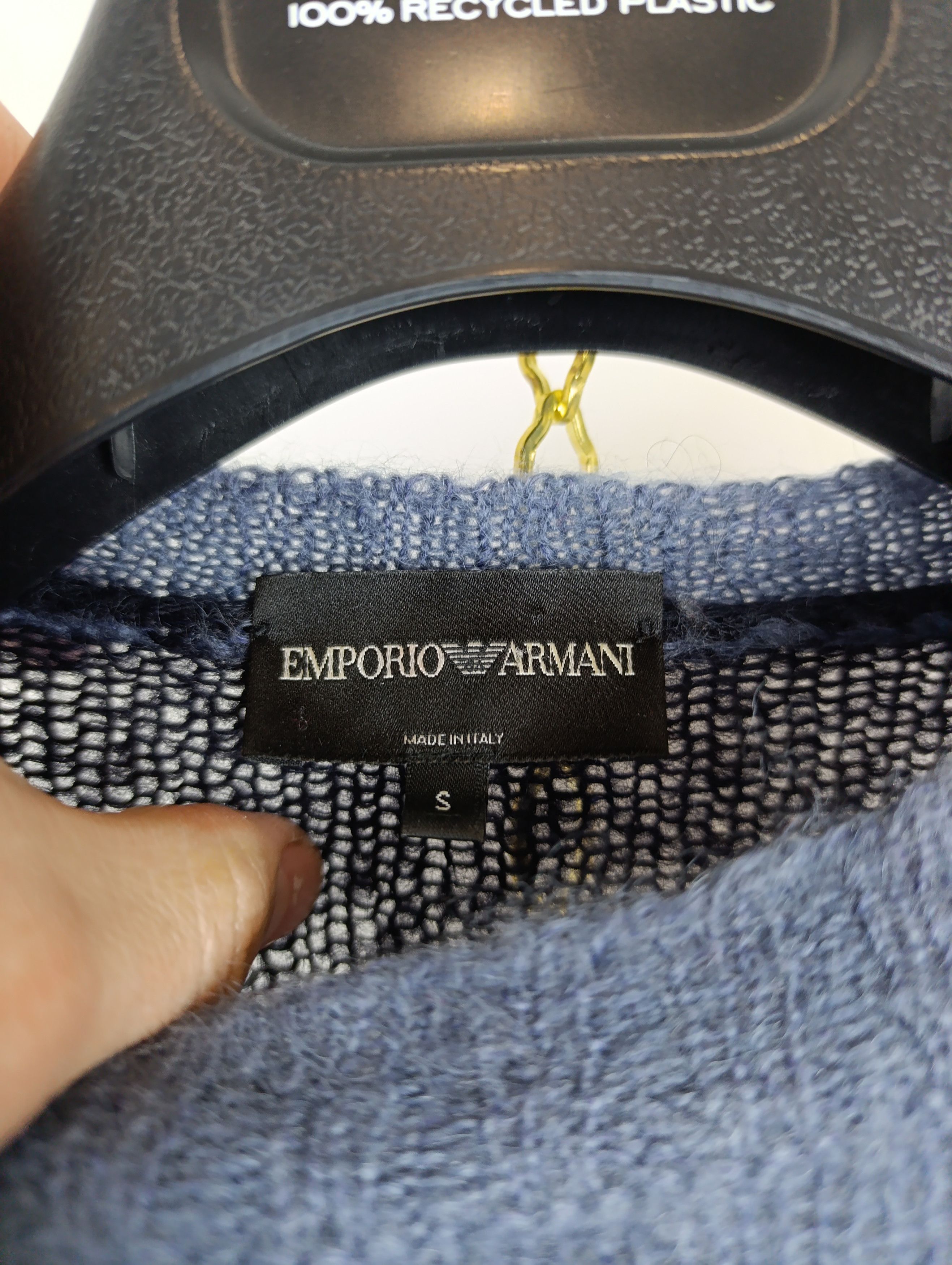Armani EMPORIO ARMANI MENS MOHAIR KNITTED SWEATER BIG LOGO Size US S / EU 44-46 / 1 - 9 Thumbnail