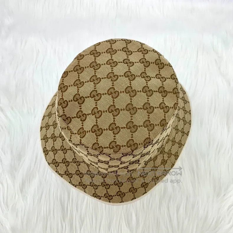 Gucci gucci SizeL Brown logo jacquard full print casual fisherman Size ONE SIZE - 5 Thumbnail
