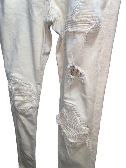 Amiri Cream Amiri MX1 Ripped Patch Style Cream Denim W34 Size US 34 / EU 50 - 11 Thumbnail