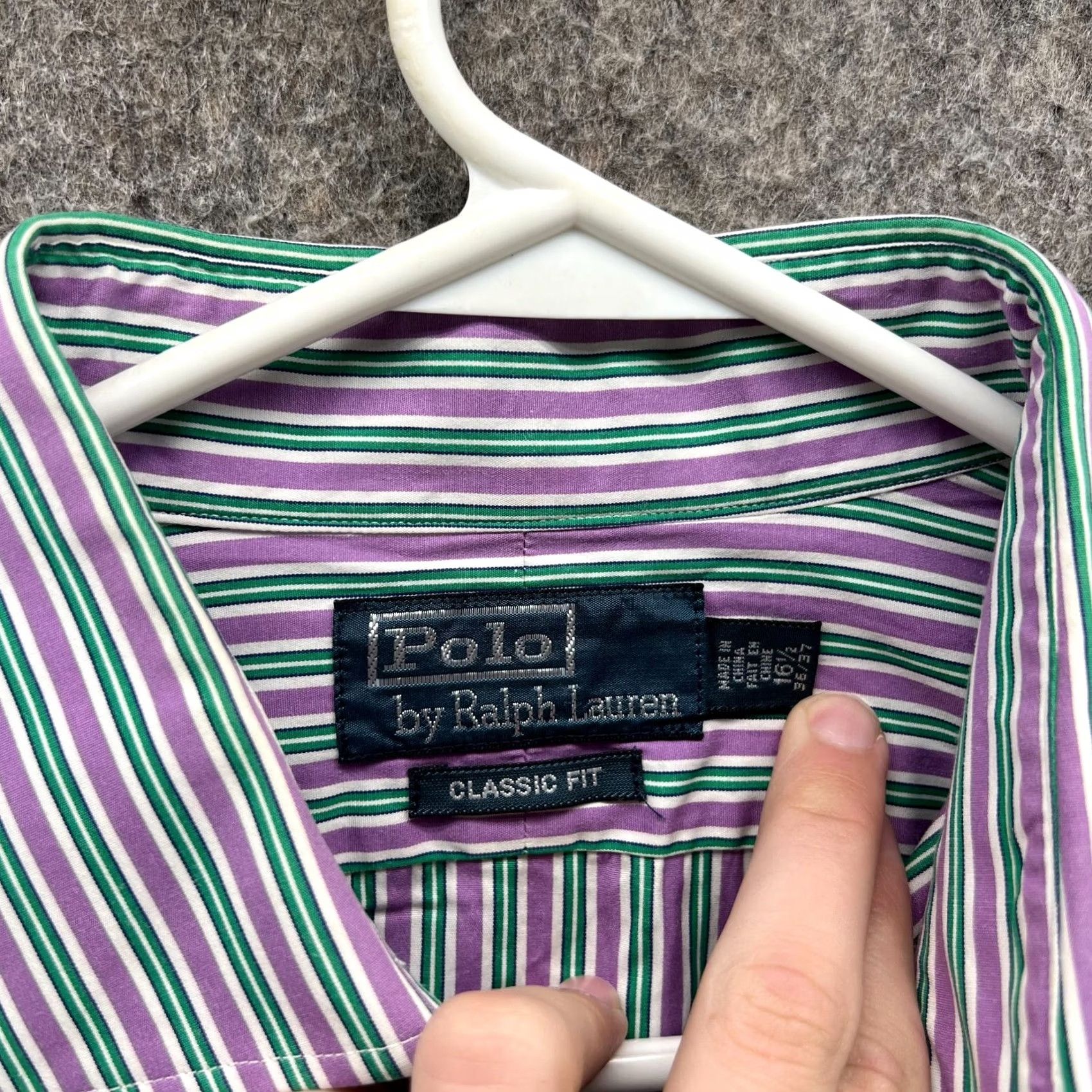Polo Ralph Lauren VINTAGE Polo Ralph Lauren Shirt Mens 16.5 36/37 Purple Stripes Button-Down Classic Shirt Size US XL / EU 56 / 4 - 4 Thumbnail