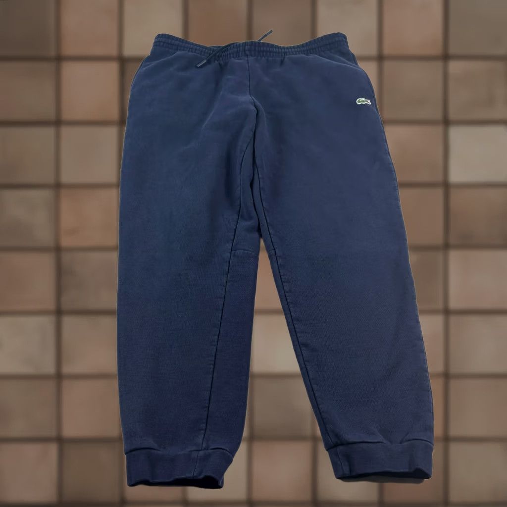 Lacoste Lacoste Pants Mens L Blue Jogger Sweatpants Tapered Lounge Casual Size US 33 - 1 Thumbnail
