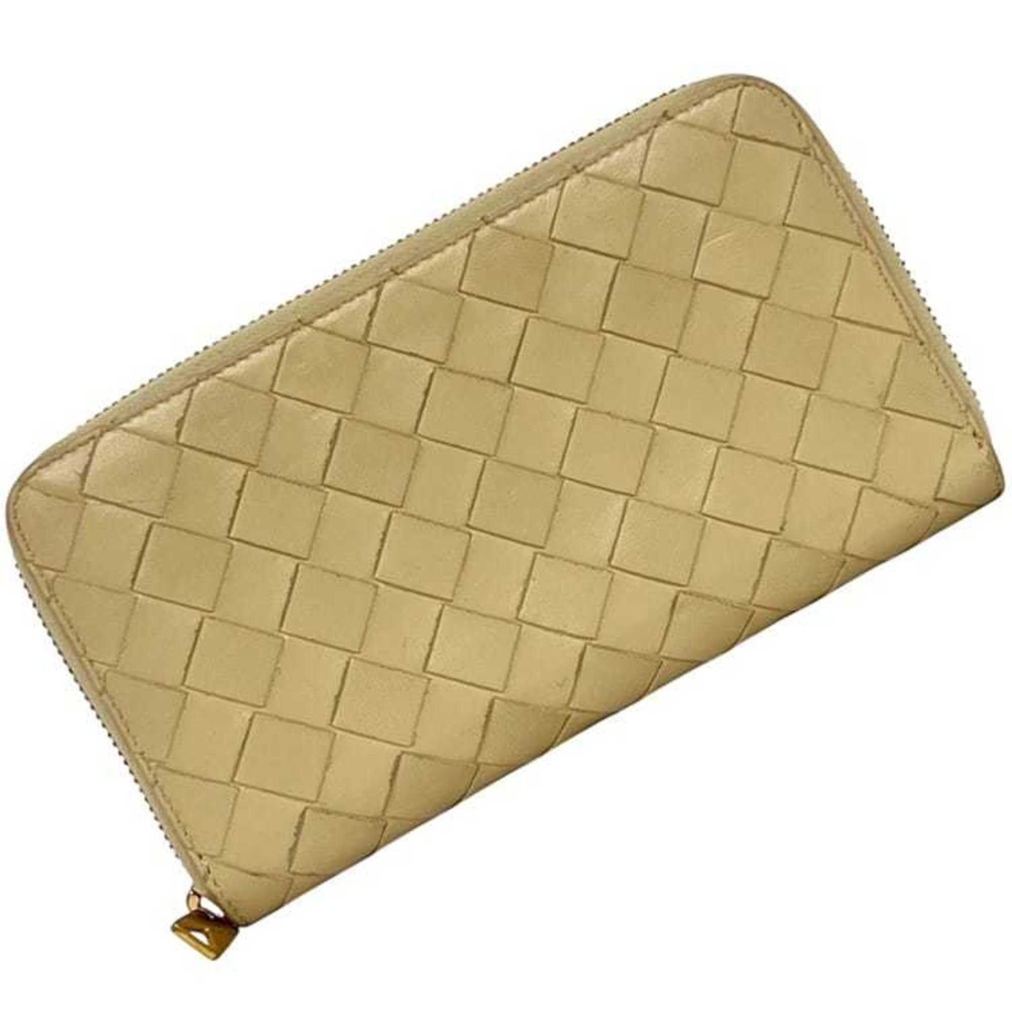 Bottega Veneta Bottega Veneta Round Long Wallet ec-25205 Beige Intrecciato Leather A00162436V BOTTEGA VENETA Women's Men's Size ONE SIZE - 1 Thumbnail