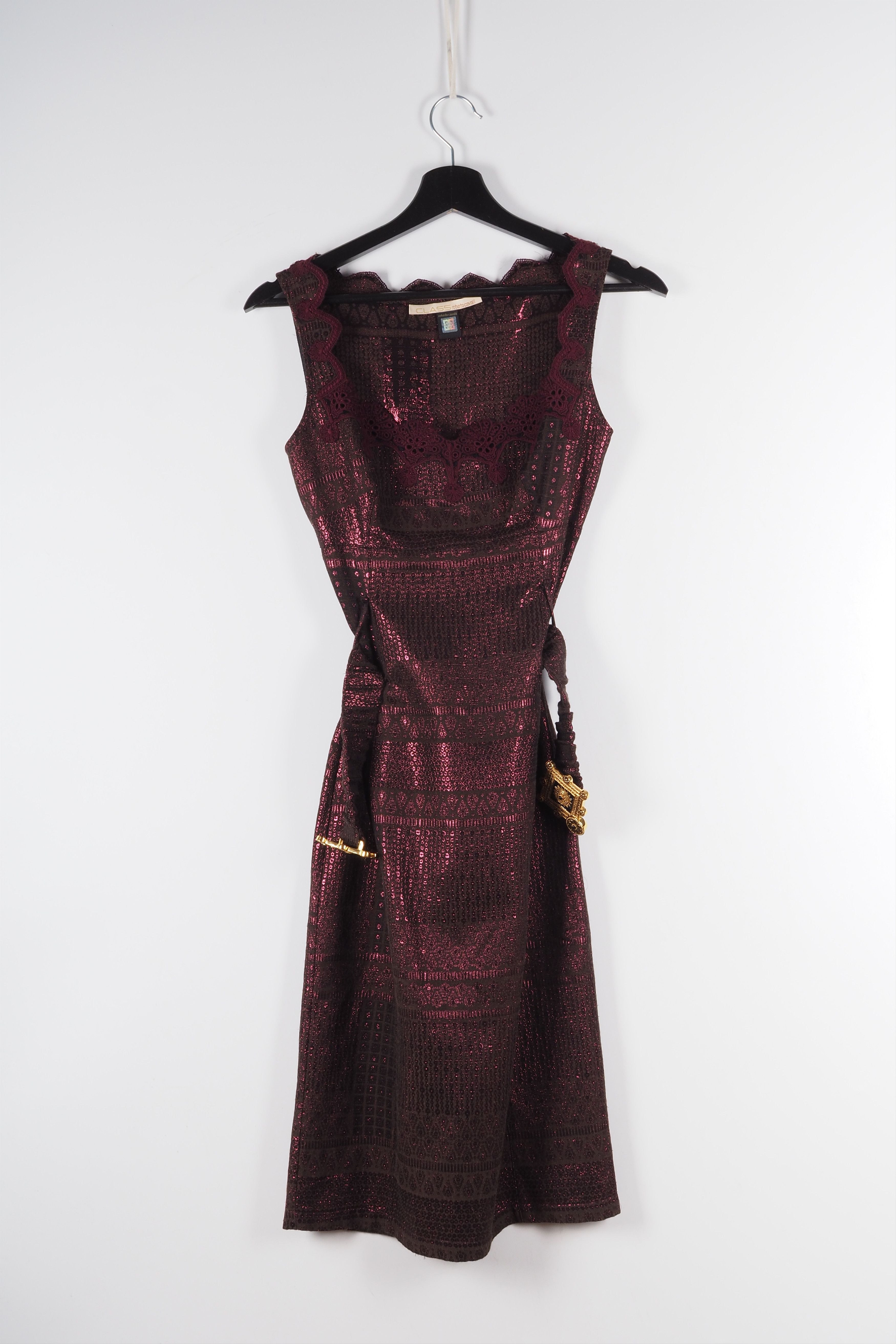 Roberto Cavalli Roberto Cavalli Class Vintage Jacquard Belted Lace Dress Size XS / US 0-2 / IT 36-38 - 2 Thumbnail