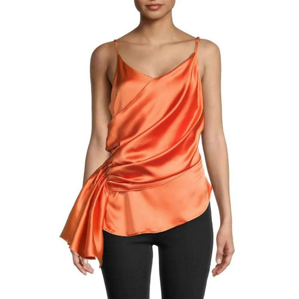 Other New Cliche Draped Satin Slip Orange Coral Top Size XS Size XS / US 0-2 / IT 36-38 - 1 Thumbnail