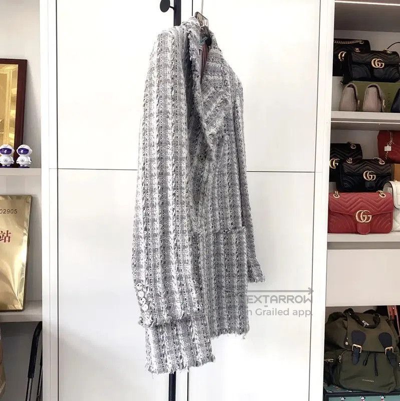 Thom Browne Thom Browne Gray Women's Overcoat Size L . Size L / US 10 / IT 46 - 3 Thumbnail