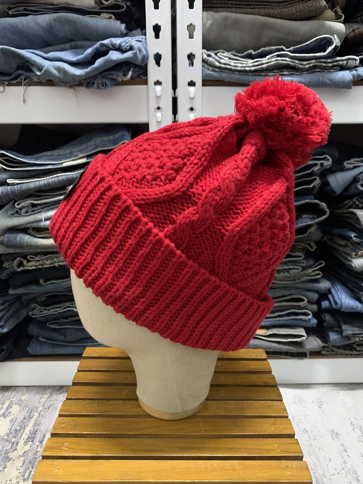 Japanese Brand Sexy Dynamite London Red Knit Beanie Hat Skull Crossbones Size ONE SIZE - 3 Thumbnail