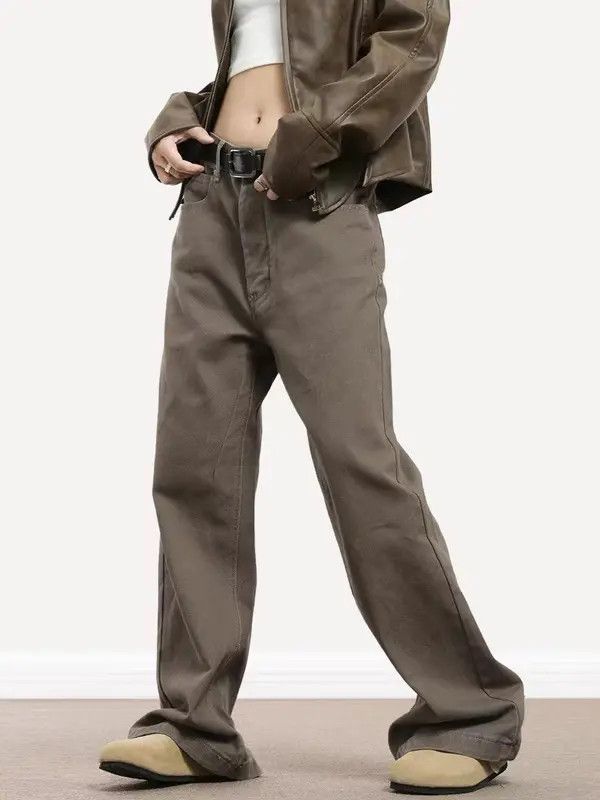 Japanese Brand Maillard vintage washed loose brown all-match jeans for men Size US 32 / EU 48 - 3 Thumbnail
