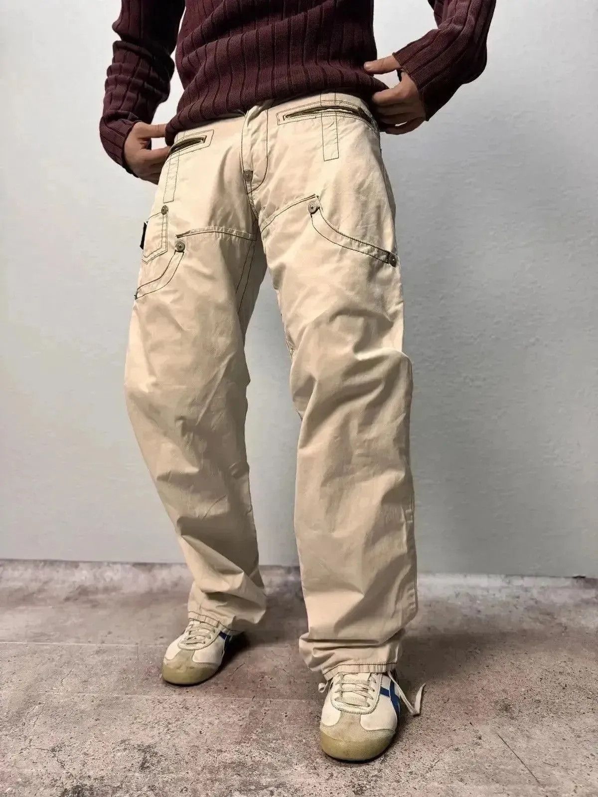 14th Addiction Archival Avant-Garde White Casual Pants Vintage Style Y2K Size US 31 - 1 Thumbnail