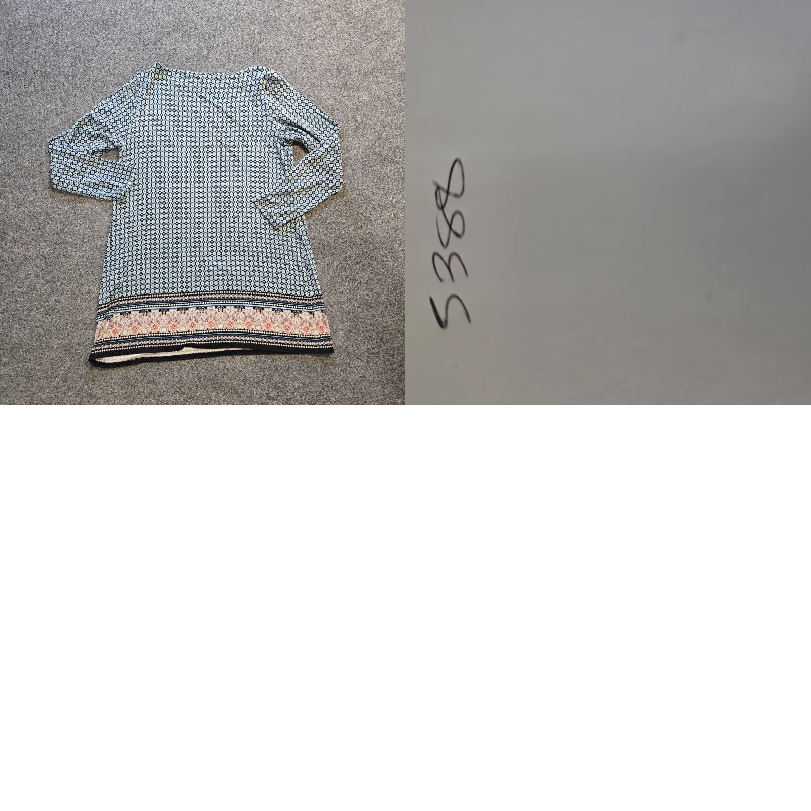 J. Jill J Jill Top Womens Medium Petite Blue Geometric Long Sleeve Stretch Casual Size M / US 6-8 / IT 42-44 - 8 Thumbnail