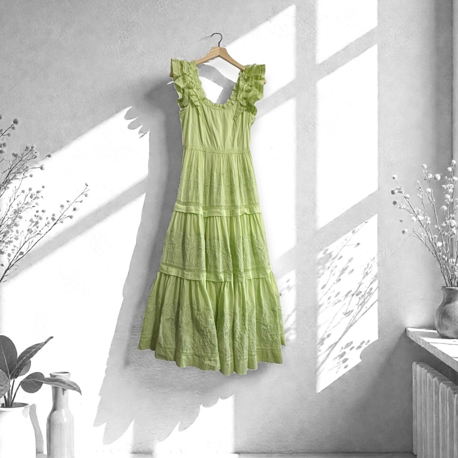 Ulla Johnson Ulla Johnson Julietta Broderie Anglaise Cotton Midi Dress, 4 Size S / US 4 / IT 40 - 1 Thumbnail