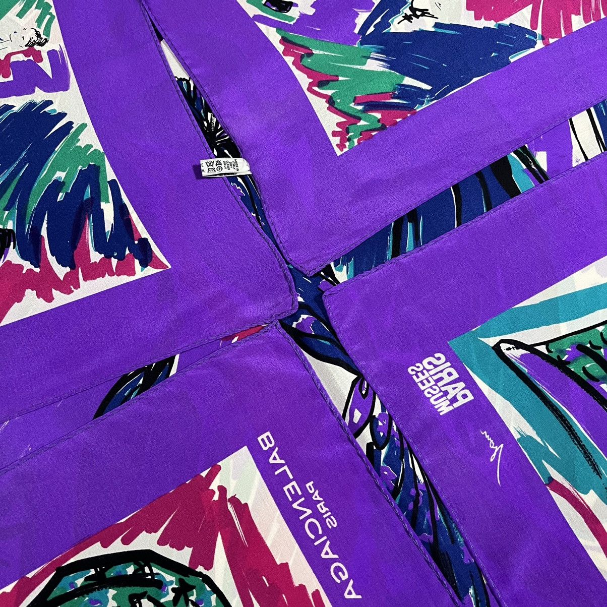 Balenciaga Balenciaga Abstract Design Silk Scarf Size ONE SIZE - 10 Thumbnail