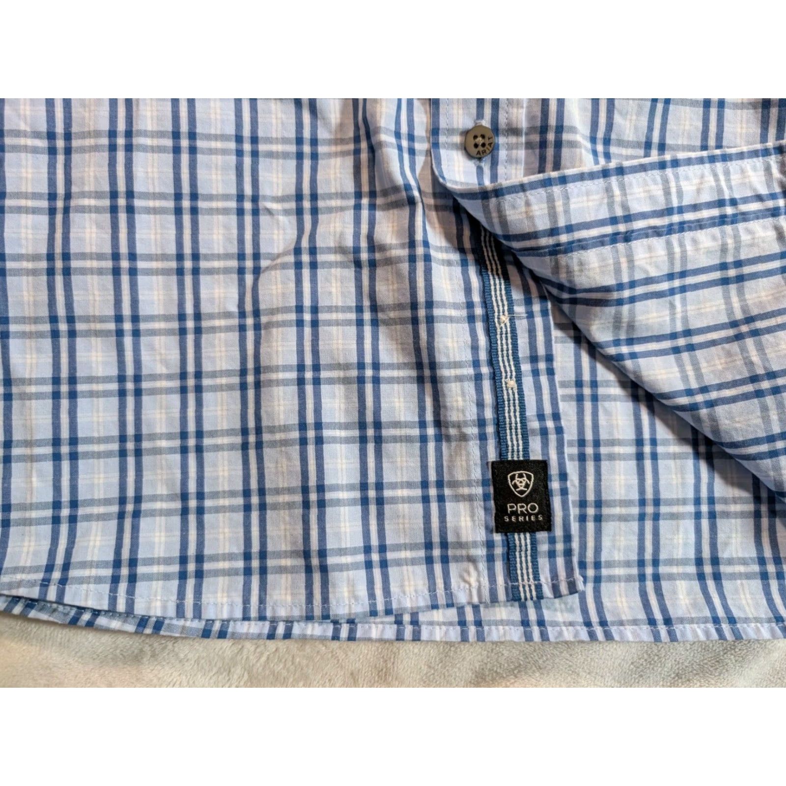 Ariat Ariat Pro Series Shirt XXL Blue Check Long Sleeve Western Cowboy Work Shirt Men Regular Size Blue Check Pattern Western Shirt Size US XXL / EU 58 / 5 - 5 Thumbnail