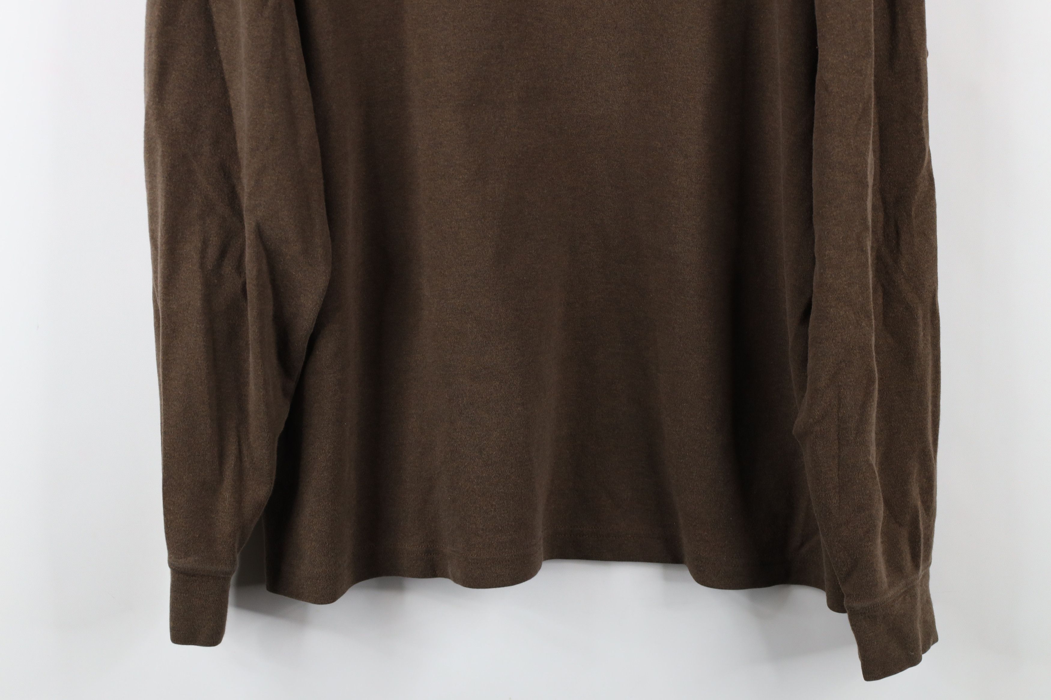 Lands' End × Vintage Vintage 90s Lands End Mock Neck Long Sleeve T-Shirt Brown Size US L / EU 52-54 / 3 - 3 Thumbnail