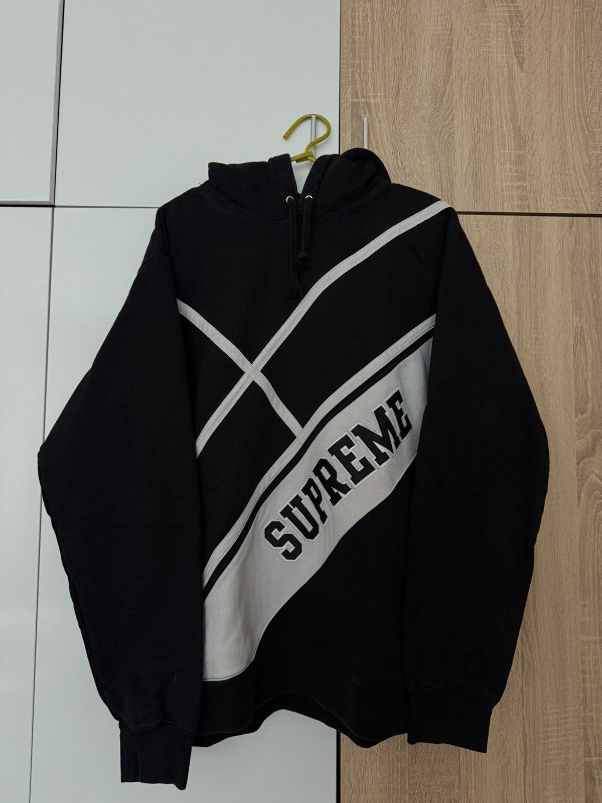 Supreme Supreme Diagonal Hoodie S/S 2018 Size US XL / EU 56 / 4 - 1 Thumbnail