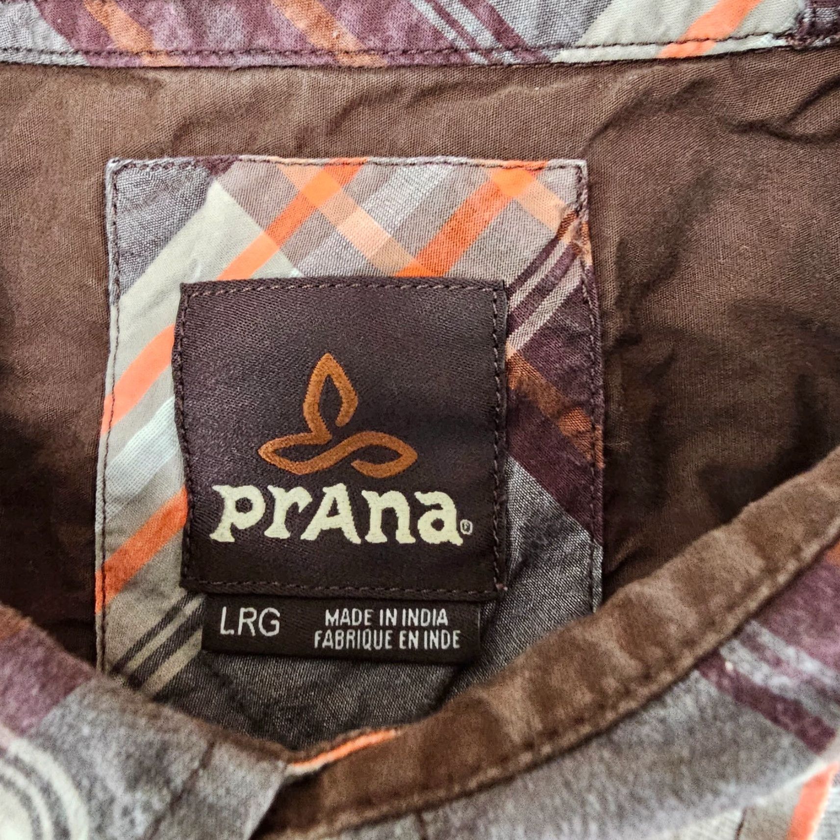 Prana prAna Shirt Mens Size Large Brown Check Outdoors Short Sleeve Button Up Casual Size US L / EU 52-54 / 3 - 3 Thumbnail