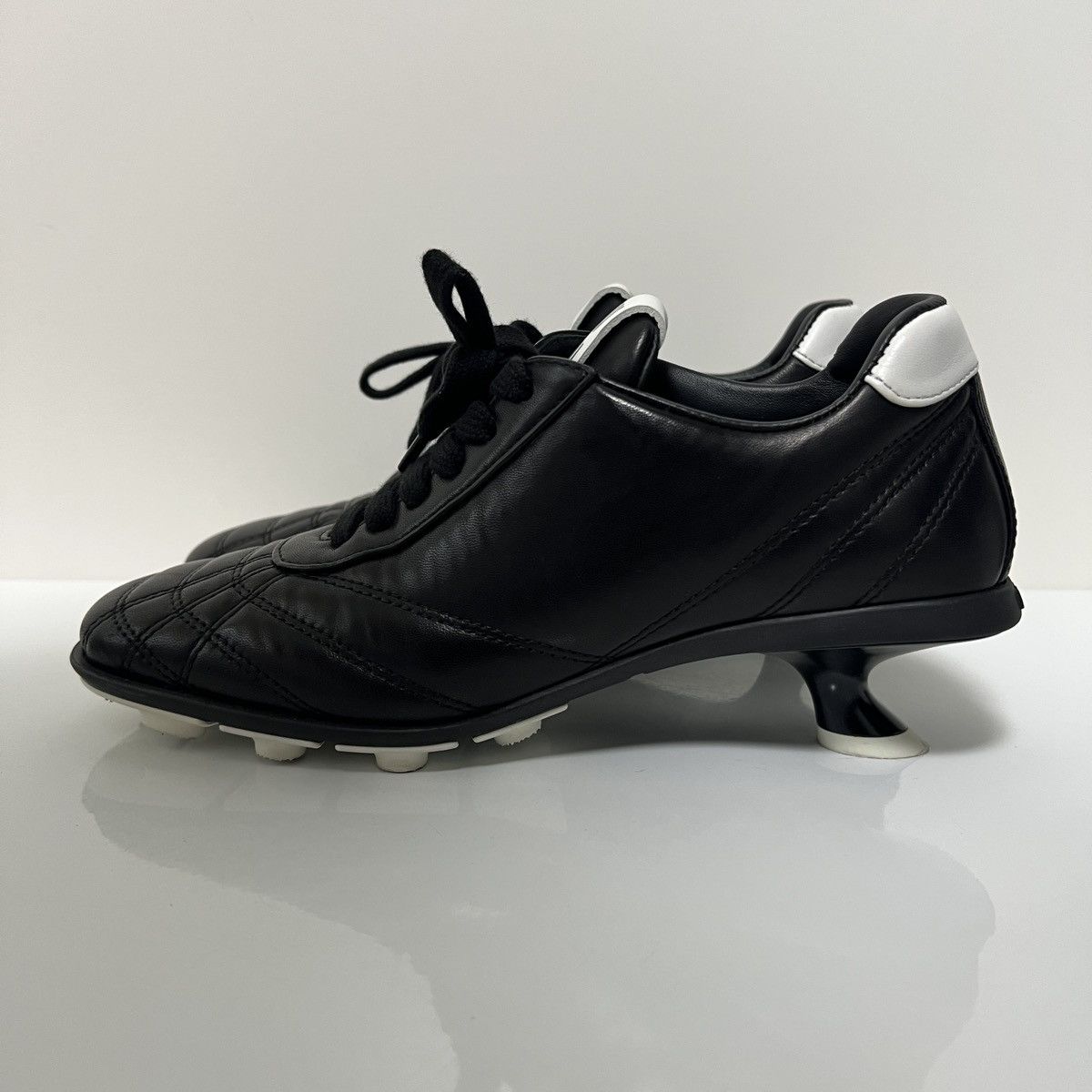Miu Miu Miu Miu Leather Soccer Heels Size US 4.5 / IT 34.5 - 2 Thumbnail