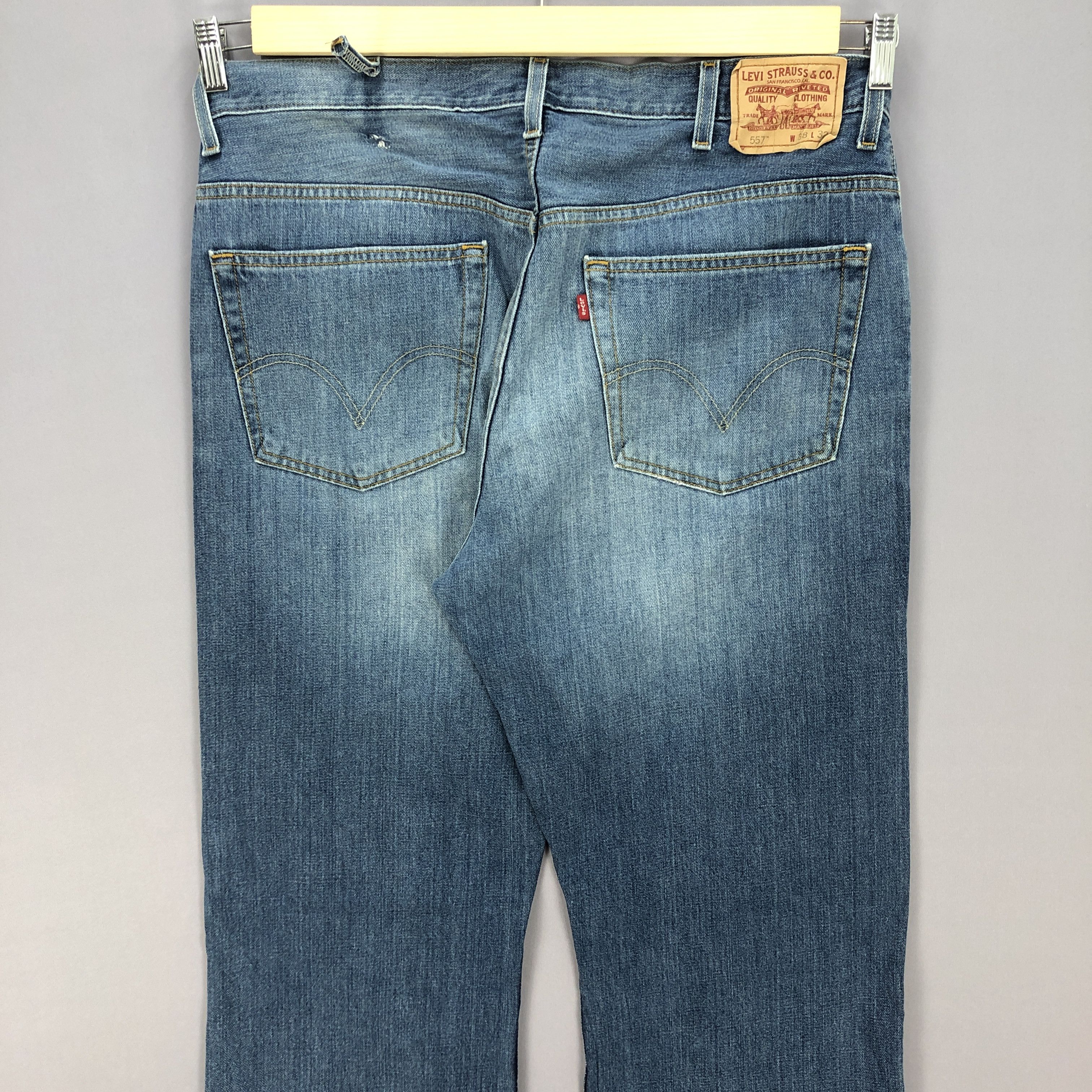 If Six Was Nine Vintage Levis 557 Flare Jeans Levi's Bell Bottom Denim Size US 38 / EU 54 - 4 Thumbnail