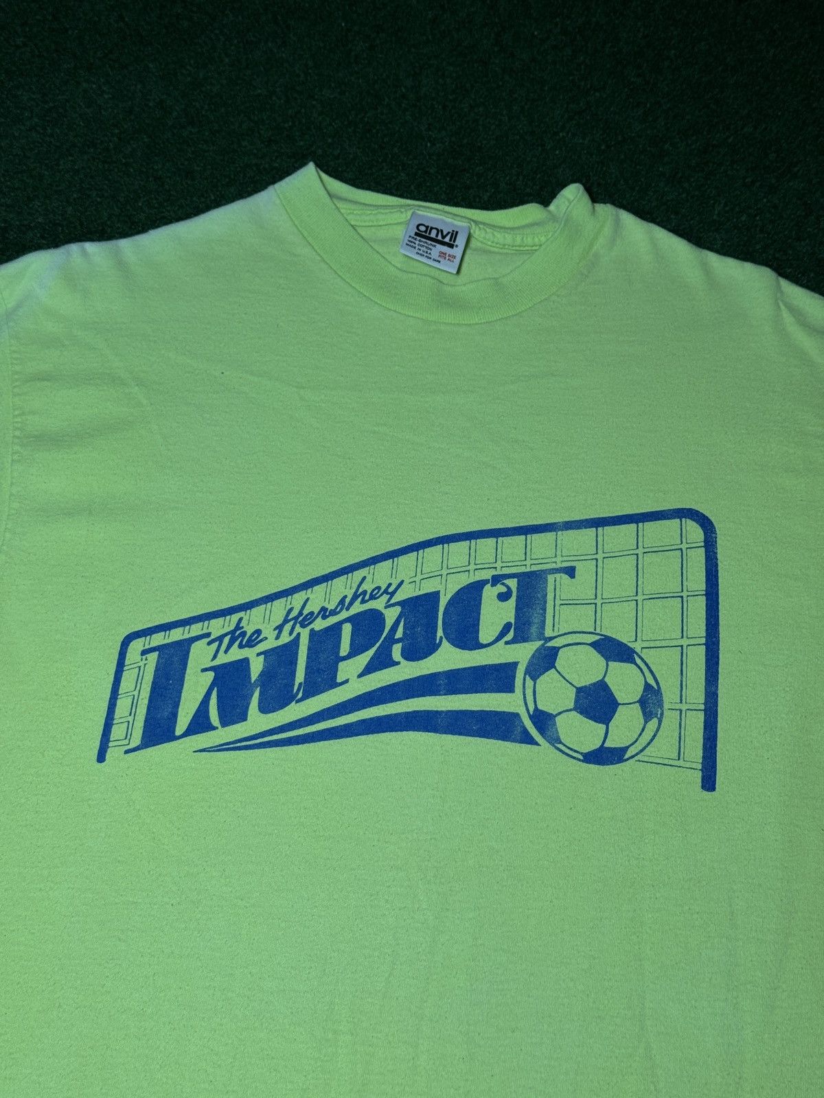 Anvil × Vintage Vtg 90s The Hersey Impact NPSL RARE Soccer Pulisic T Shirt Size US M / EU 48-50 / 2 - 2 Thumbnail