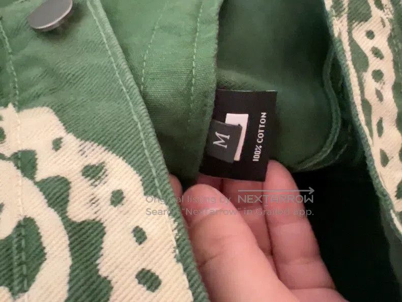 424 424 Green Cashew Flower Denim Jacket Size US M / EU 48-50 / 2 - 5 Thumbnail