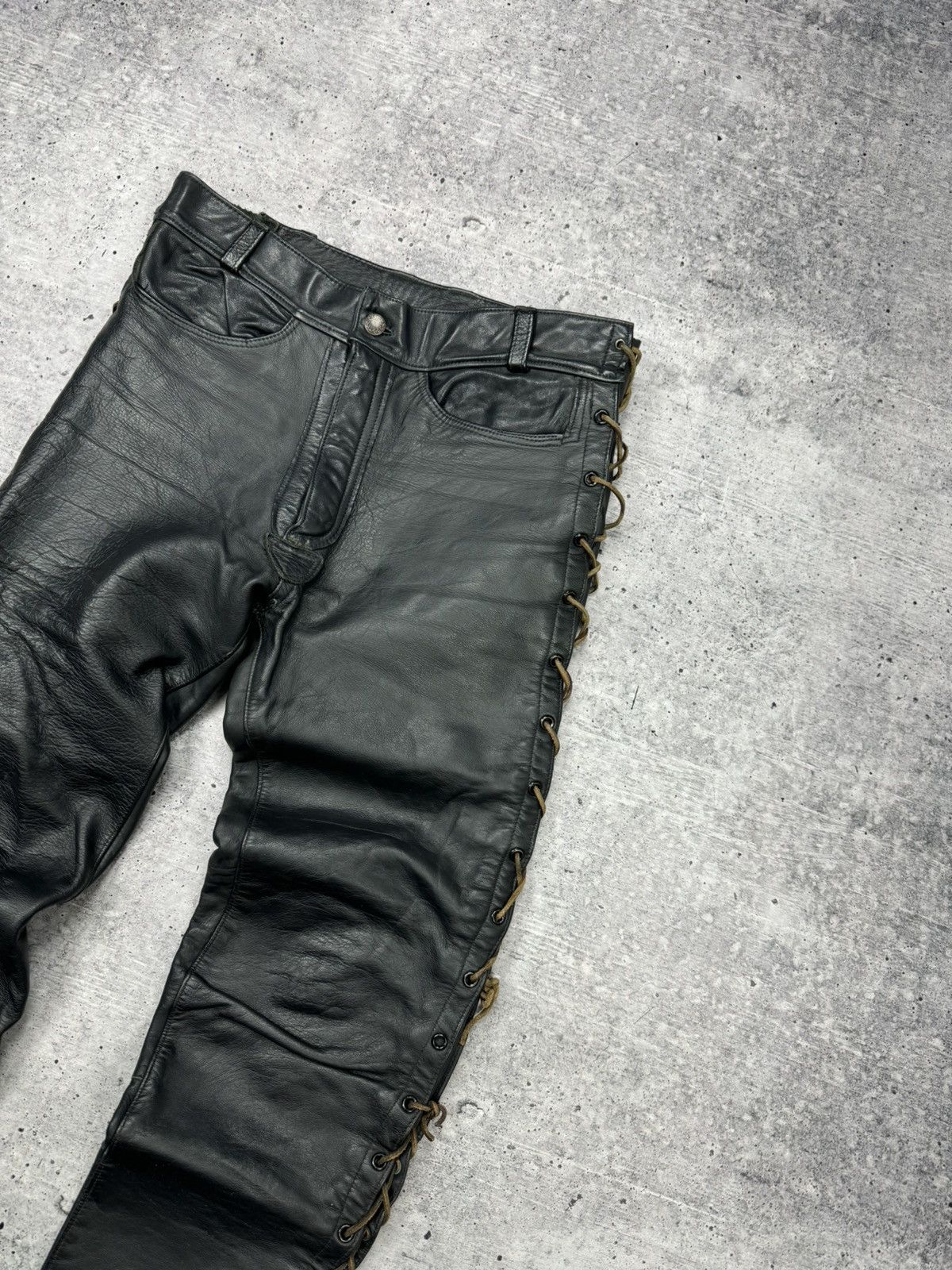 Genuine Leather × Vintage Vintage 90’s Y2K Style Casual Cowboy Genuine Leather Pants Size US 31 - 11 Thumbnail