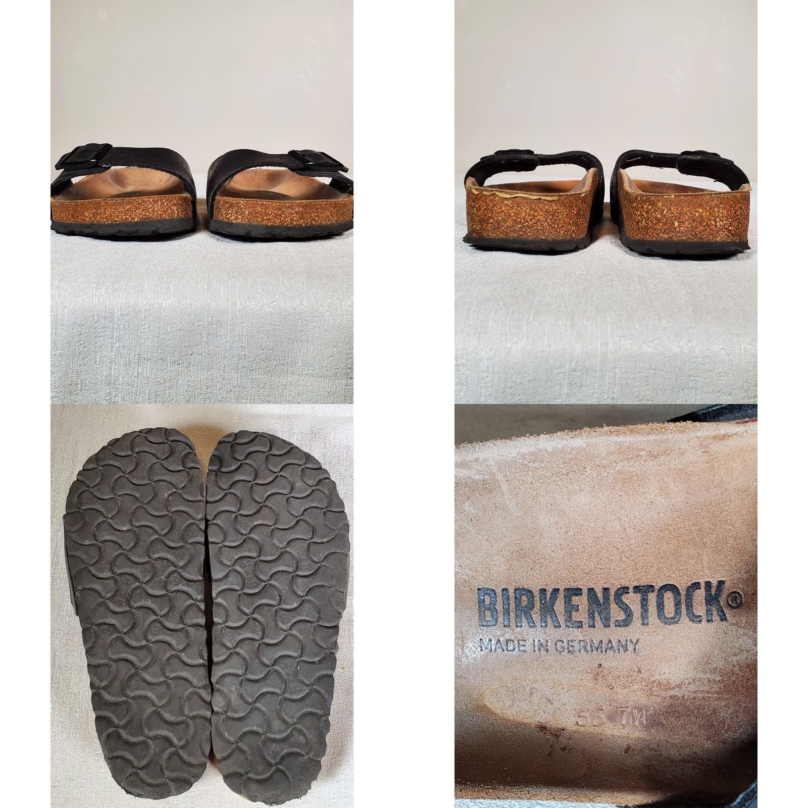 Birkenstock Birkenstock Madrid Black Birko-Flor Sandals Women Size US 7 EUR 38 Narrow Slip-on Adjustable Buckle Flat Casual Spring Summer/Vintage: No Size US 7 / IT 37 - 8 Thumbnail