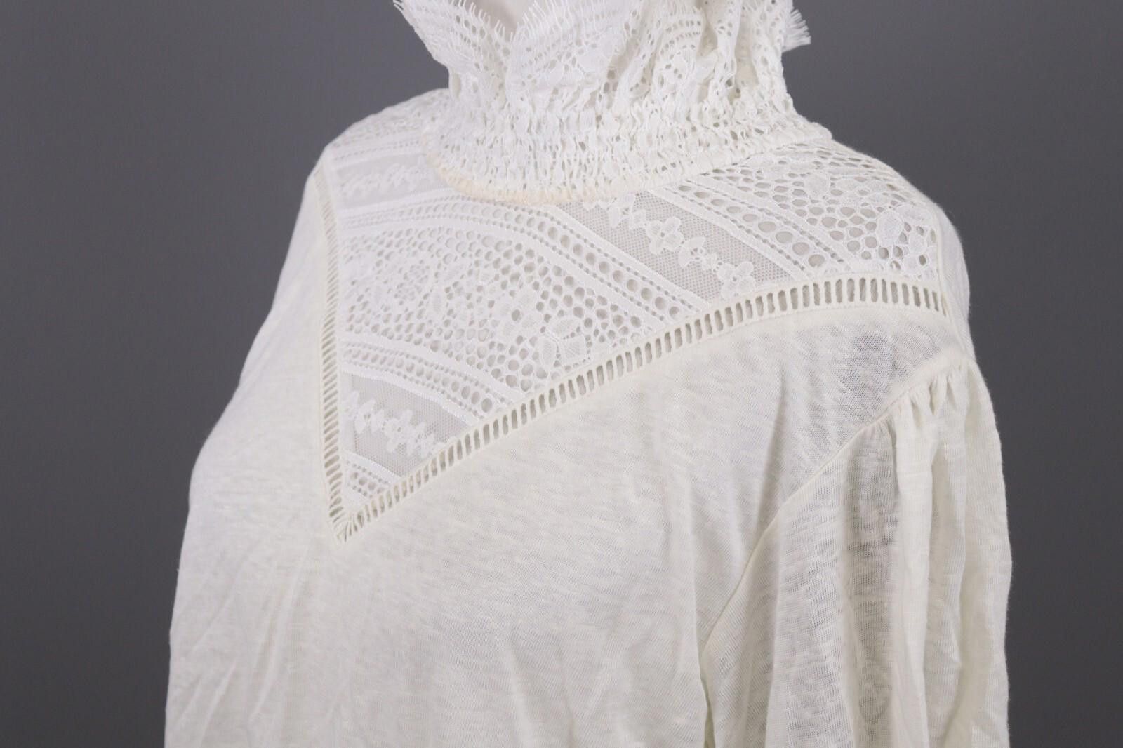 Designer Claudie Pierlot Teacher White Floral Blouse Shirt Size 3 Size M / US 6-8 / IT 42-44 - 8 Thumbnail