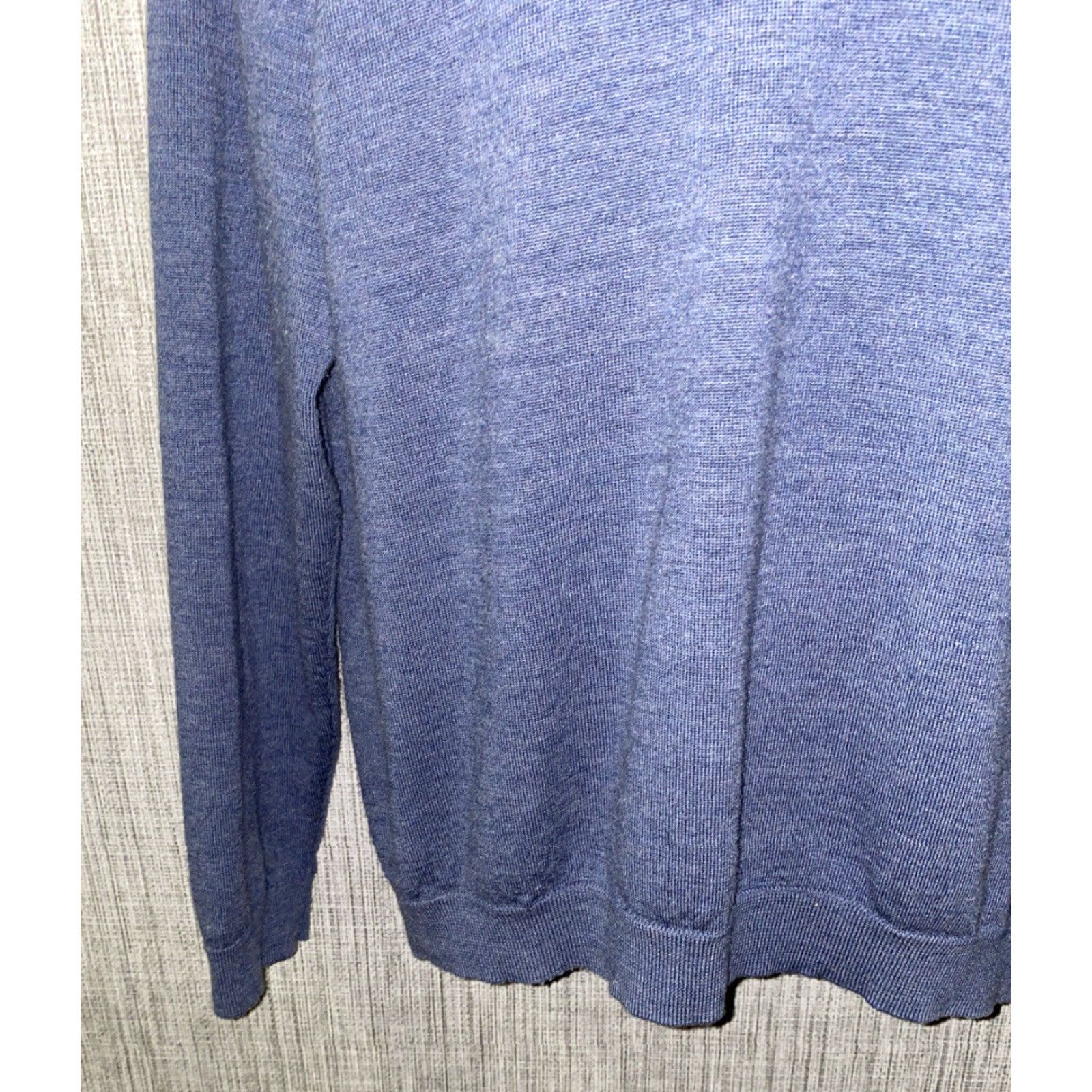 Brooks Brothers BROOKS BROTHERS Sweater V-Neck Wool Merino Blue Mens Large L Size US L / EU 52-54 / 3 - 3 Thumbnail