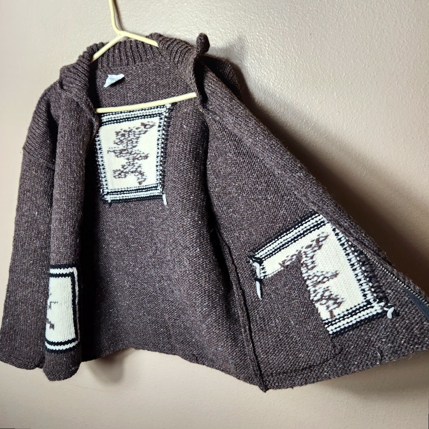 Vintage VINTAGE Coraza Crafts Cardigan |L| 100% Wool Brown VTG Hand Knit Equador Handknit Size L / US 10 / IT 46 - 8 Thumbnail
