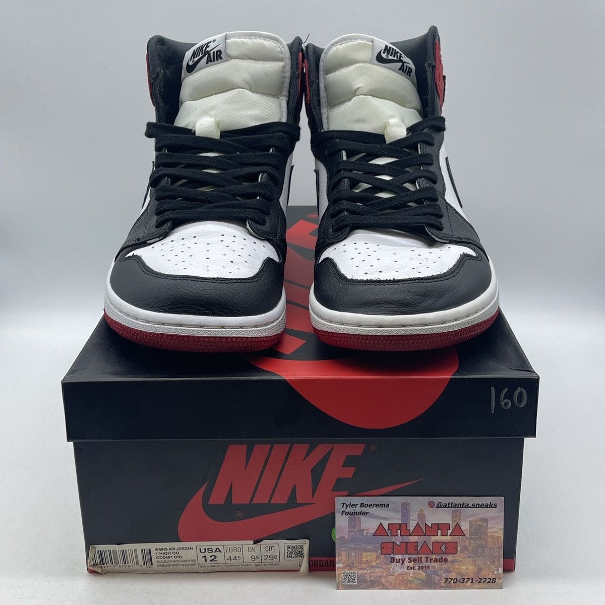 Jordan Brand Wmns Air Jordan 1 satin black toe Size US 12 / IT 42 - 2 Thumbnail