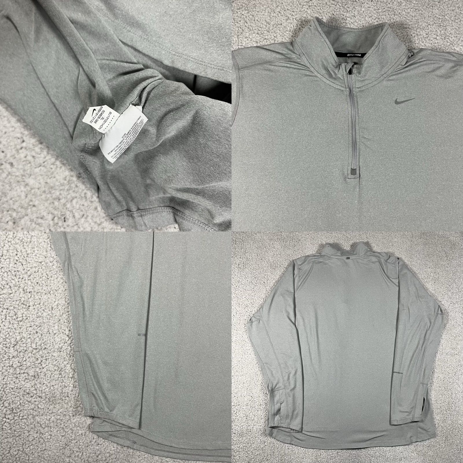 Nike Nike Dri-Fit 1/4 Zip Pullover Mens XL Gray Lightweight Running Active Size US XL / EU 56 / 4 - 8 Thumbnail