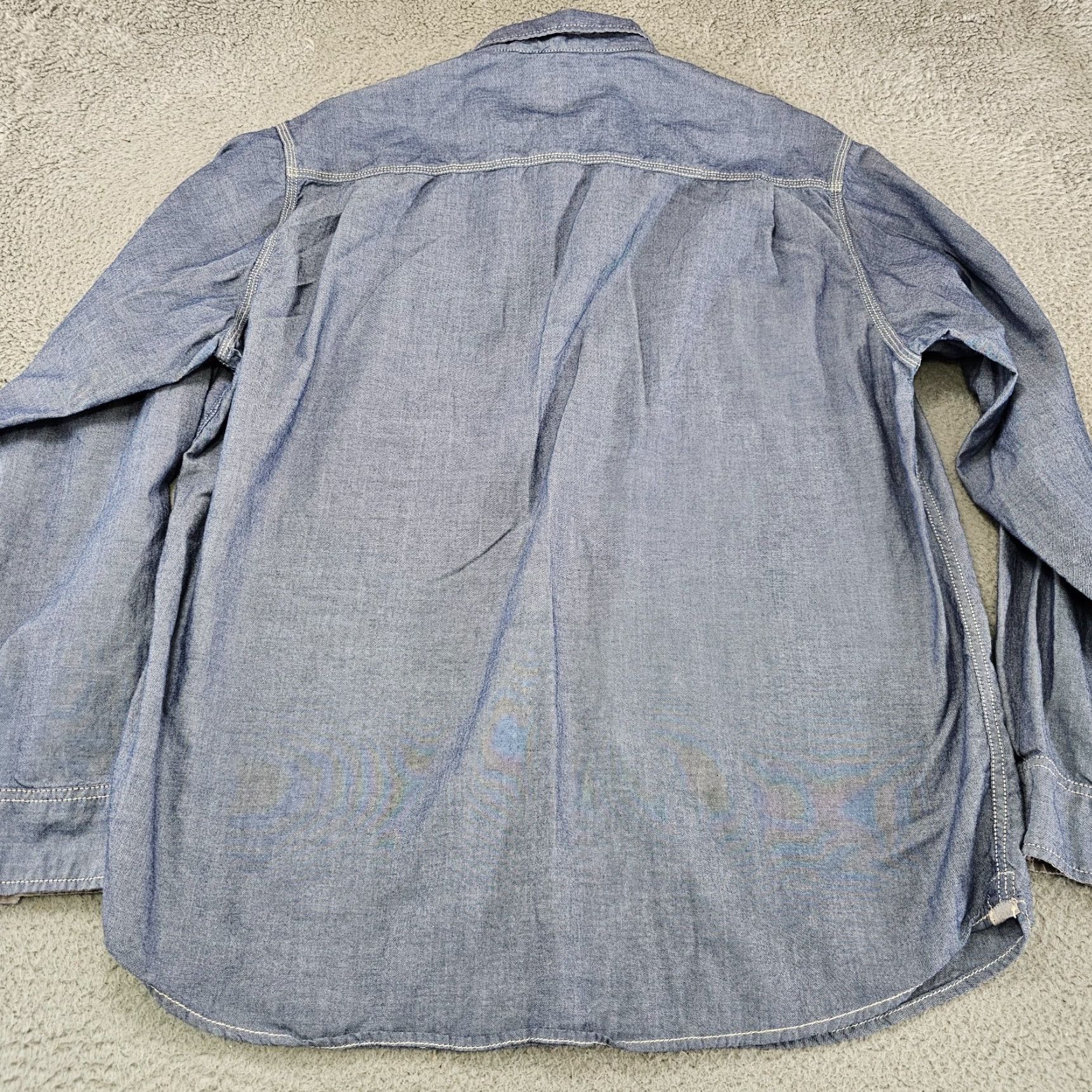 Weatherproof Weatherproof Shirt Mens XL Blue Light Wash Denim Chambray Button-Up Casual Workwear 90s? Size US XL / EU 56 / 4 - 7 Thumbnail