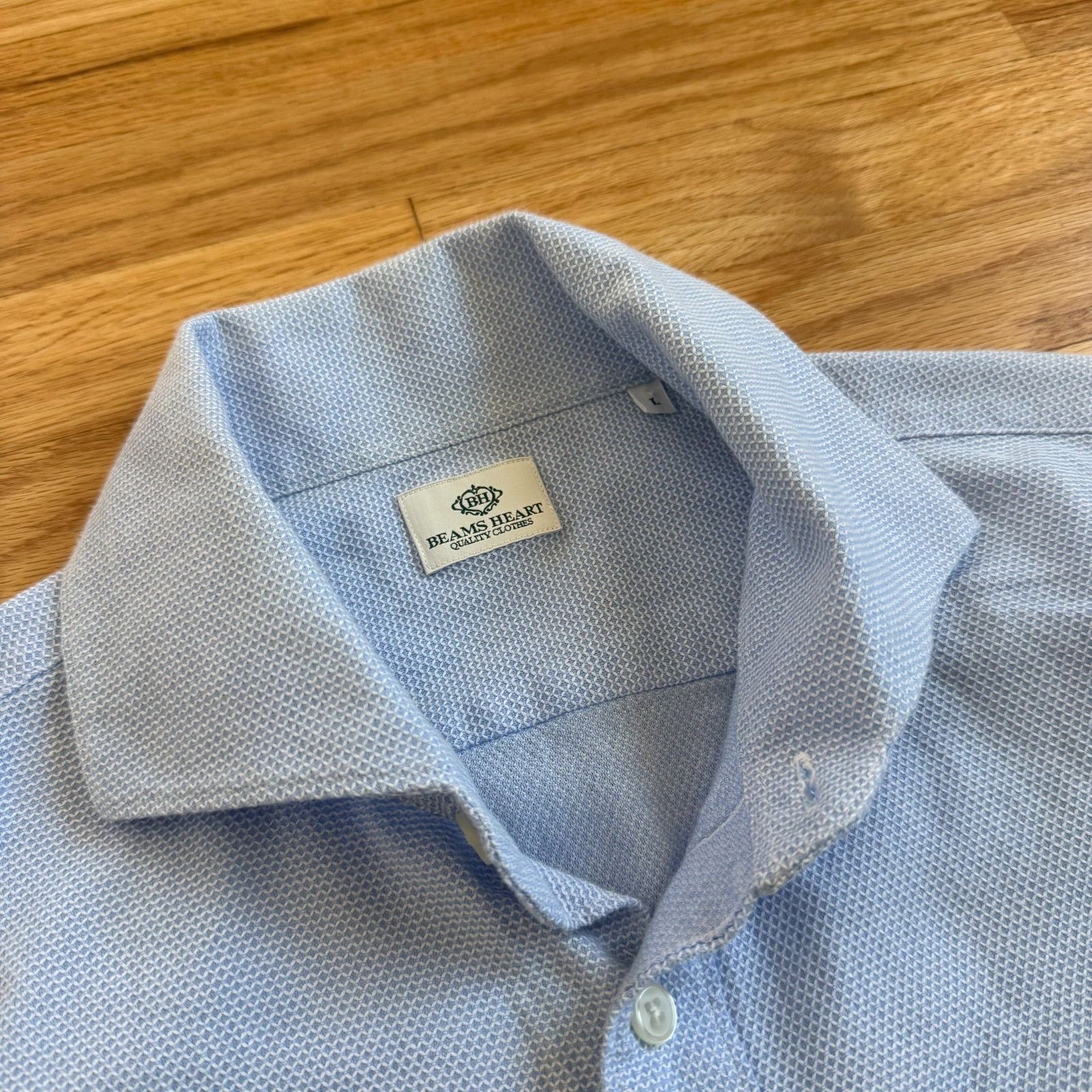 Beams Plus Beams Plus 'Beams Heart' Spread Collar Light Blue Shirt Size US L / EU 52-54 / 3 - 7 Thumbnail