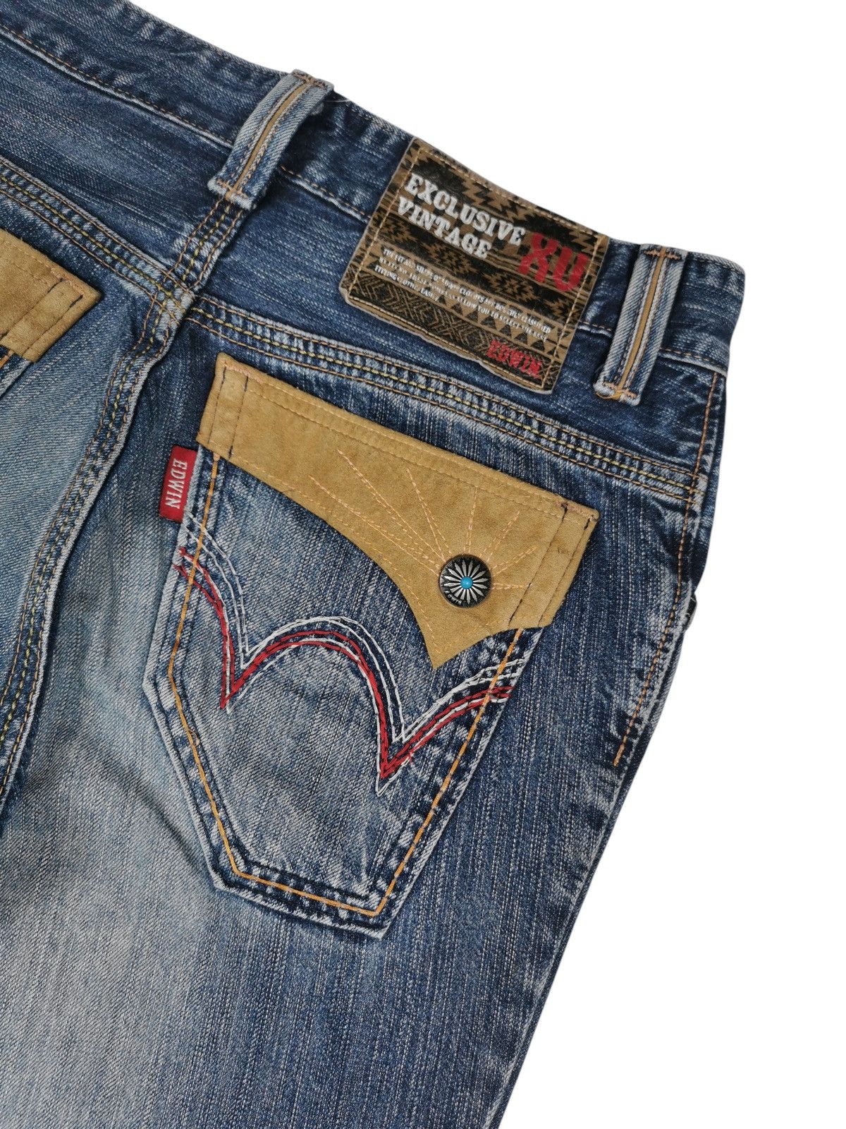 Tornado Mart Vintage Edwin Distressed Flared,Bootcuts Jeans Size US 31 - 6 Thumbnail