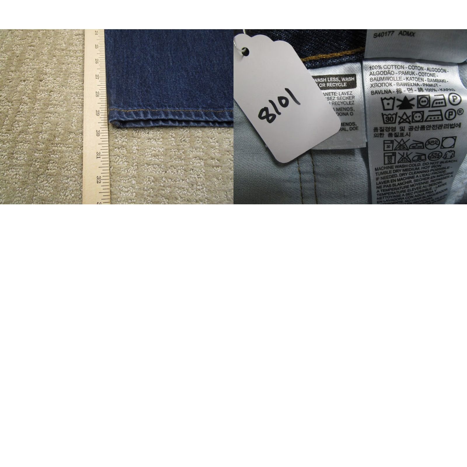 Levi's Levi's 550 Jeans Men 42x30 Blue Straight Denim Cotton Relaxed Fit 5-Pocket Logo Dark Wash N/A Size US 42 / EU 58 - 8 Thumbnail