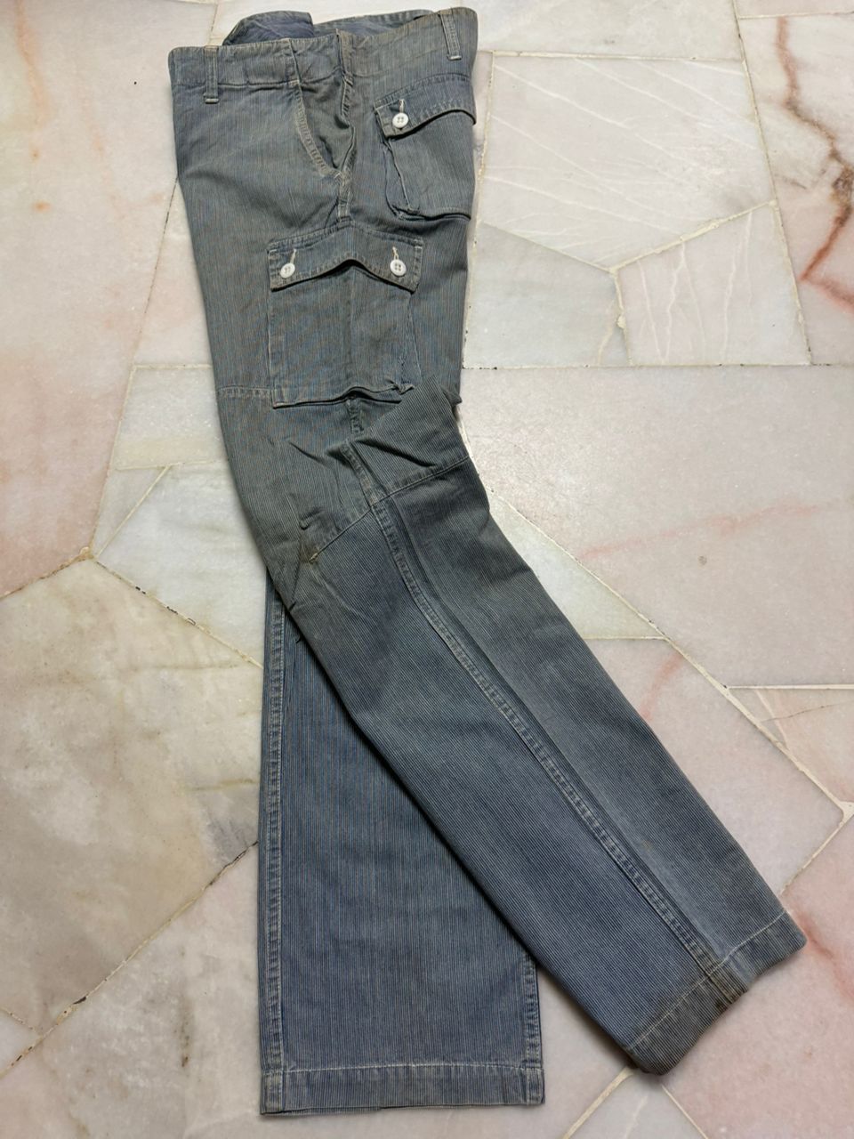 Japanese Brand 💥Insane💥90s Thrashed General Supply Hickory Tactical Cargo Size US 33 - 14 Thumbnail