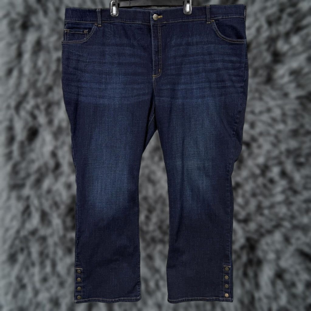 Lee Lee Bootcut Jeans Womens 30W Long Plus Blue Flex Motion Stretch Dark Denim Jeans Size 30" / US 8 / IT 44 - 1 Thumbnail