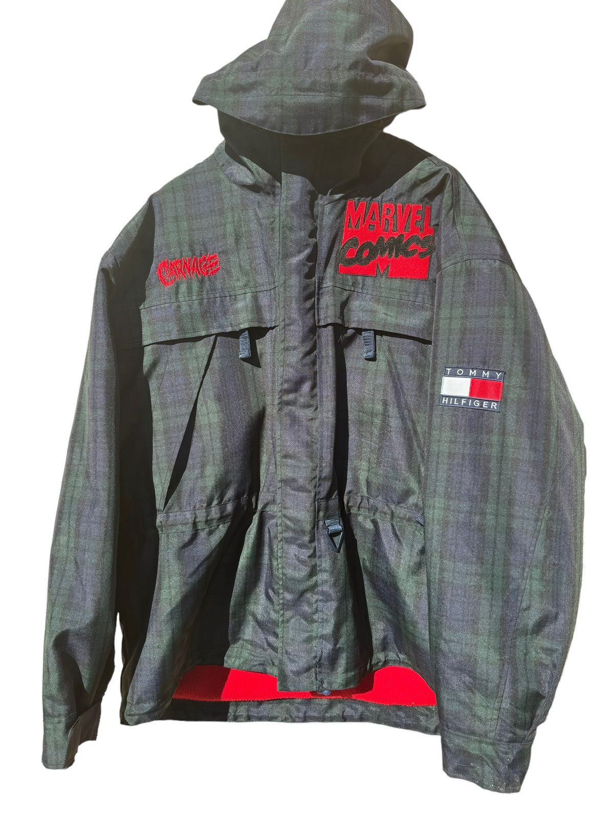 image of Vintage Tommy Hilfiger Carnage Marvel Comics Coat Spi Venom in Green, Men's (Size XL)