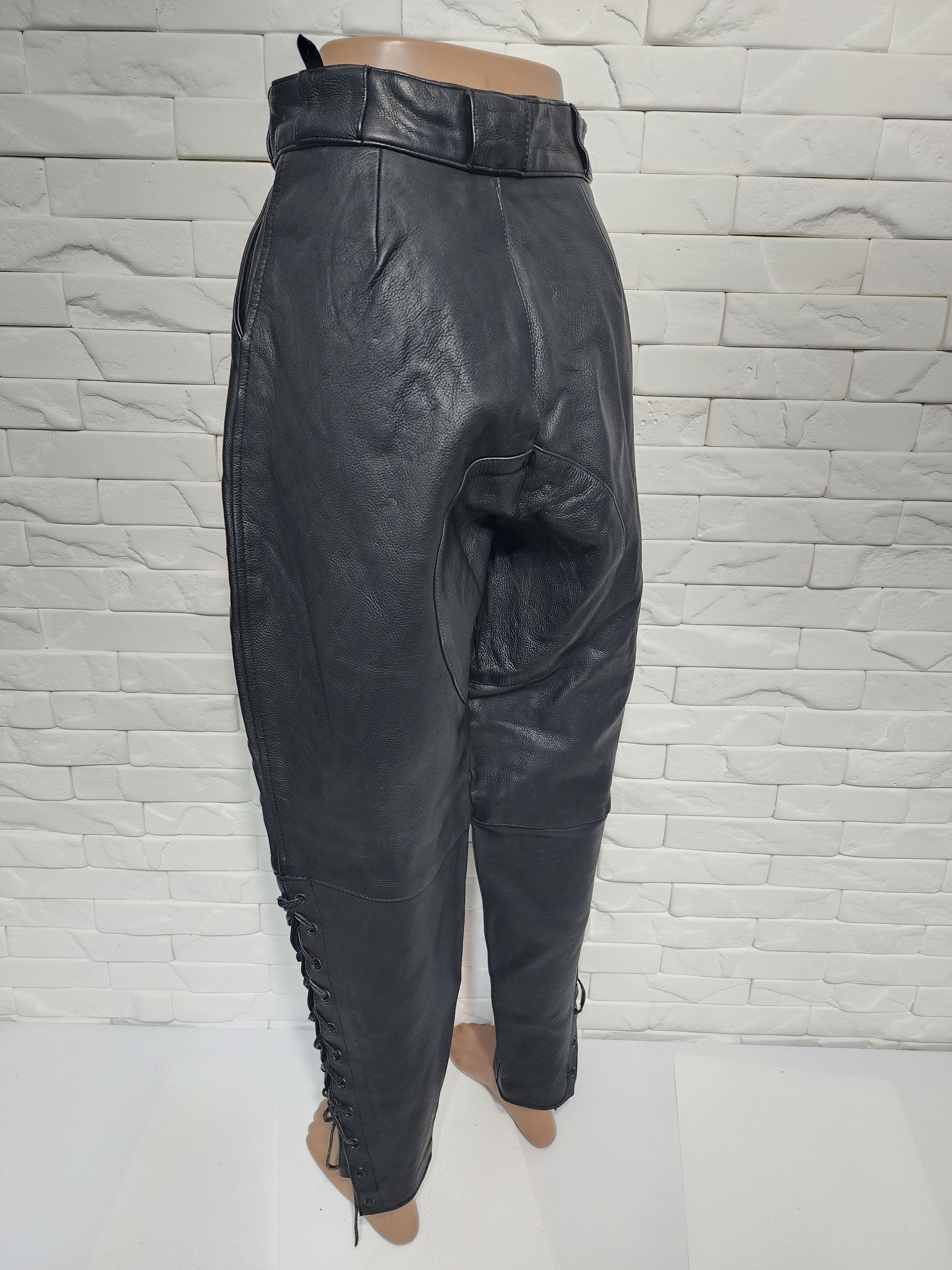 Genuine Leather Women's black leather pants. Size 25" / US 0 / IT 36 - 7 Thumbnail