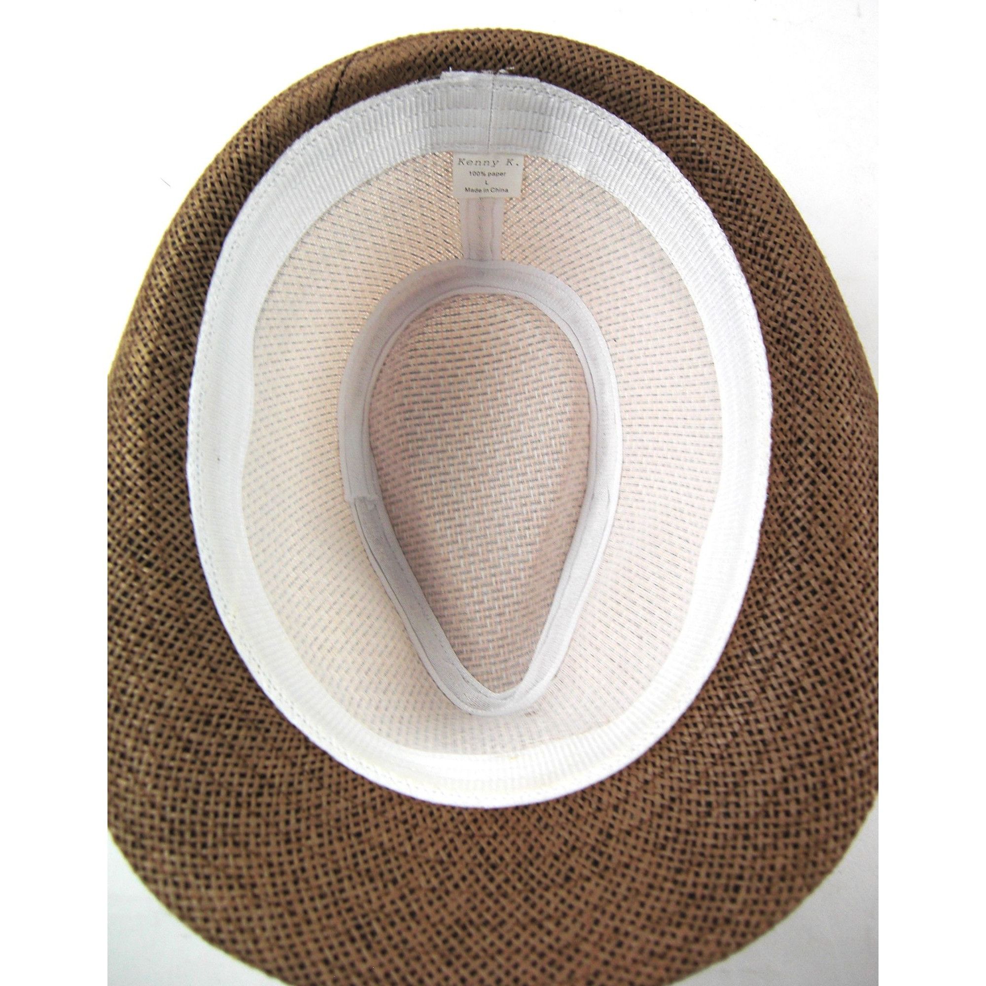 The Unbranded Brand Fedora Men's Brown Summer Custom Embellished Hat Size Large Size ONE SIZE - 5 Thumbnail