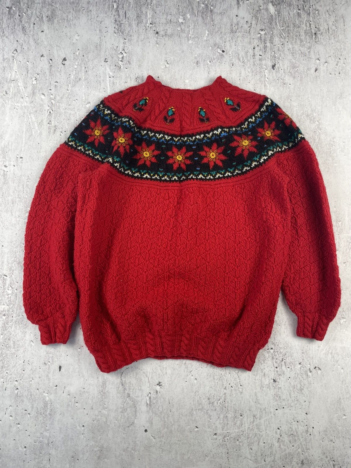 Dale Of Norway × Vintage Vintage Dale Of Norway Red Flowers Sweater Size M / US 6-8 / IT 42-44 - 1 Thumbnail