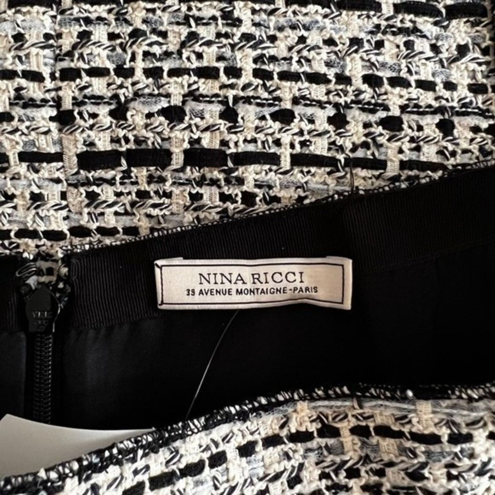 Nina Ricci NINA RICCI Tweed Pattern Knee-Length Skirt, M/FR38/W30 Size 27" / US 4 / IT 40 - 7 Thumbnail